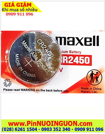 Maxell CR2450, Pin CR2450; Pin đồng xu 3v lithium Maxell CR2450 chính hãng |HÀNG CÓ SẲN